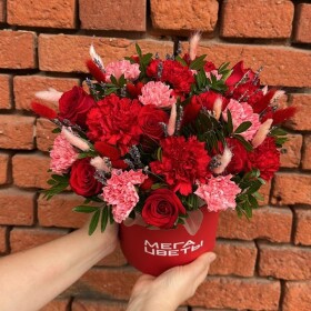 Букет дня &quot;Сухоцветы №15&quot; в шляпной коробке фото