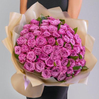 65 Фиолетовых Роз (40 см.) фото