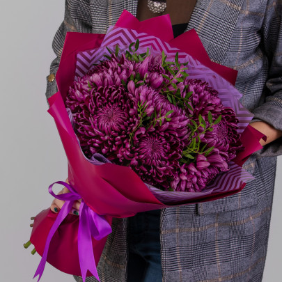 7 Фиолетовых Хризантем Бигуди фото