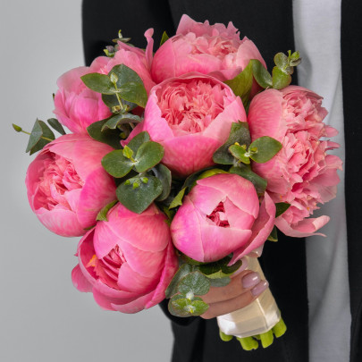 Букет невесты "7 Розовых Пионов" фото
