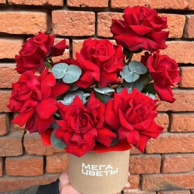 Букет дня &quot;Сухоцветы №15&quot; в шляпной коробке фото