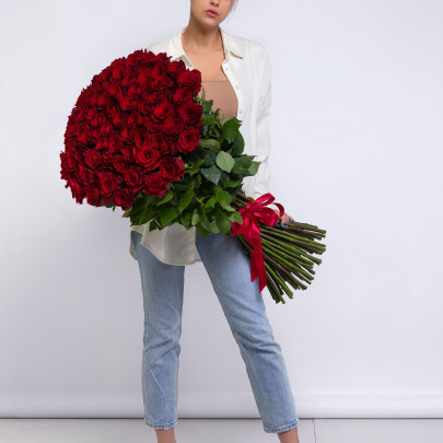 75 Красных Роз (100 см.) фото изображение 2
