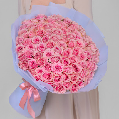 75 Розовых Роз (60 см.) фото