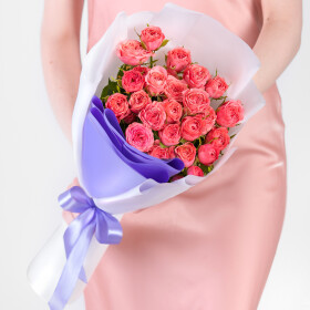 9 Роз Корал Йо Йо (60 см.) фото