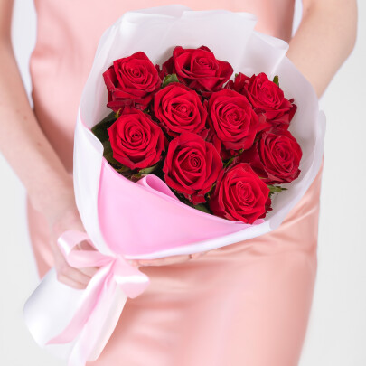 9 Красных Роз (50 см.) фото