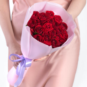 9 Кустовых Красных Роз (60 см.) фото