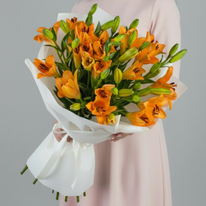 9 Оранжевых Лилий фото
