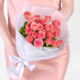 9 Роз Корал Йо Йо (40 см.) фото