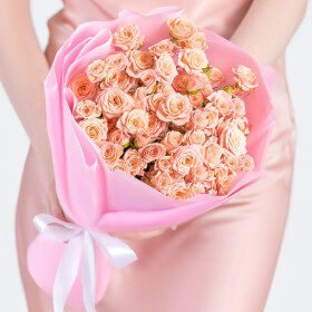 9 Кустовых Розовых Роз (40 см.) фото
