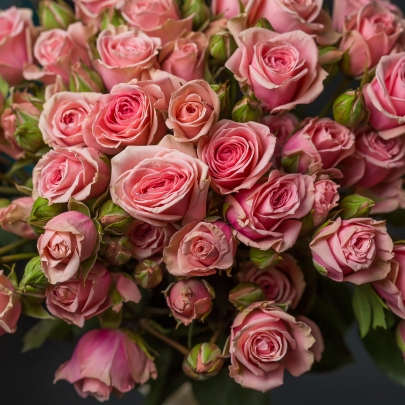 9 Кустовых Розовых Роз (50 см.) фото изображение 4