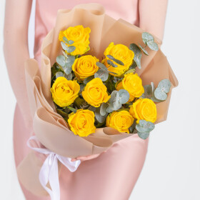 9 Желтых Роз (50 см.) фото