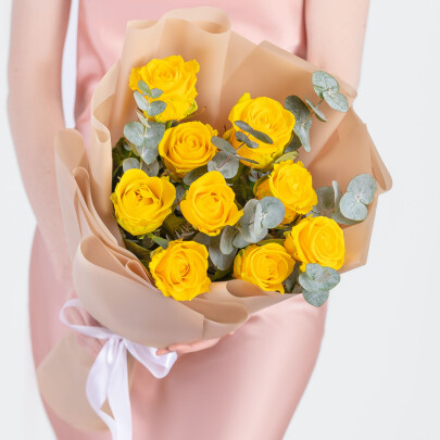9 Желтых Роз (50 см.) фото