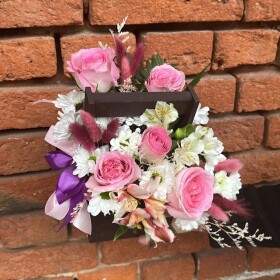 Букет дня &quot;Сухоцветы №15&quot; в шляпной коробке фото