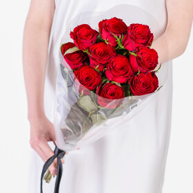 10 Красных Роз (траур) фото