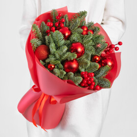 Новогодний букет &quot;Красный блеск&quot; 