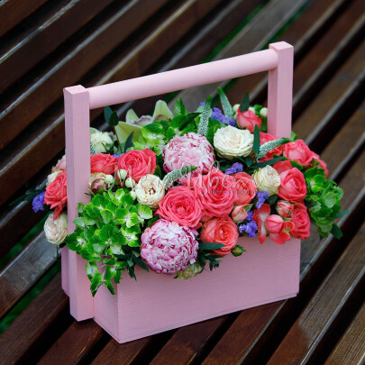 Букет "Летний" в ящике фото изображение 3