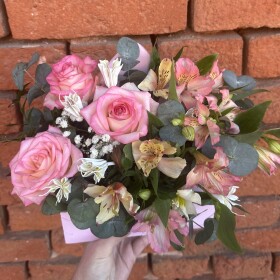 Букет дня "Хлопок и Мимоза" в упаковке фото