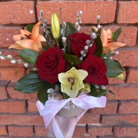 Букет дня "Хлопок и Мимоза" в упаковке фото