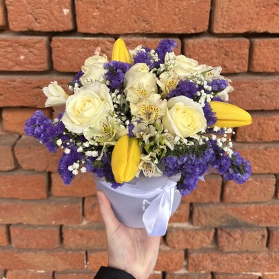 Букет дня "Хлопок и Мимоза" в упаковке фото