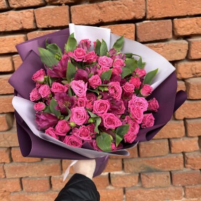 Букет дня "Хлопок и Мимоза" в упаковке фото