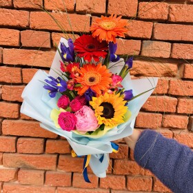 Букет дня "Хлопок и Мимоза" в упаковке фото