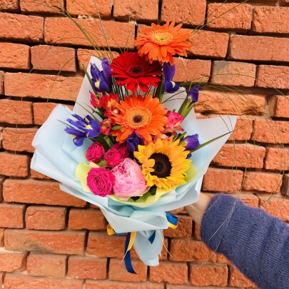 Букет дня "Хлопок и Мимоза" в упаковке фото