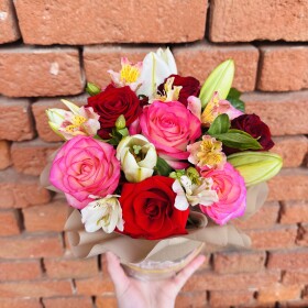 Букет дня "Хлопок и Мимоза" в упаковке фото