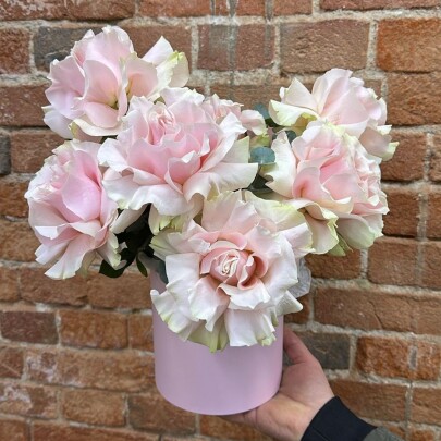 Букет дня "Сухоцветы №15" в шляпной коробке фото