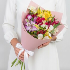 9 Разноцветных Альстромерий Микс фото