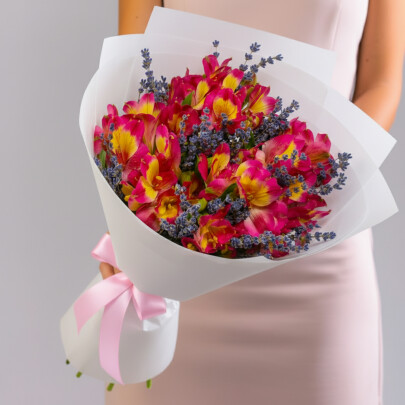 Букет "Альстромерия и Лаванда" фото