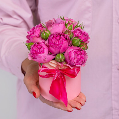Букет цветов "3 Розы Мисти Баблс 40 см. в коробке" фото изображение 3