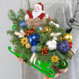 Новогодний букет "Дед Мороз" в ящике фото