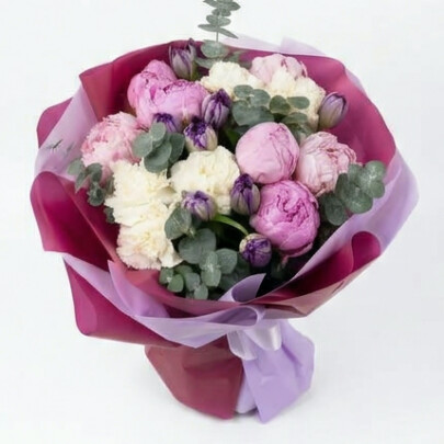 Букет дня "Пион" в упаковке фото