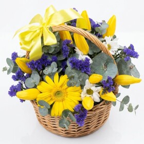 Букет дня "Желтый" в корзине фото