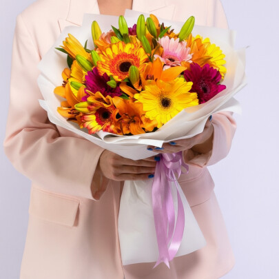 Букет "Герберы и Лилии" фото