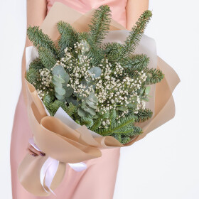 Букет "Гипсофила, Эвкалипт и Нобилис" фото