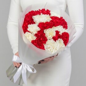 Букет "Красная и Белая Гвоздика" фото