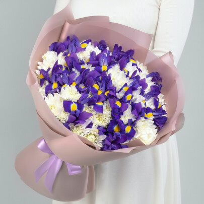 Букет "Хризантемы и Ирисы" фото