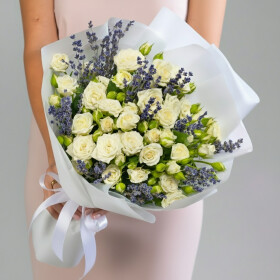Букет "Кустовая Роза и Лаванда" фото