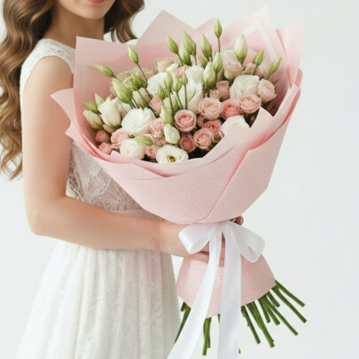 Букет "Кустовые Розы и Эустома" фото