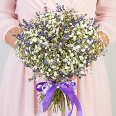 Букет "Мартовский Снег" сухоцвет фото