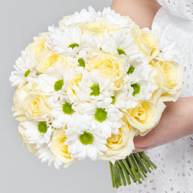 Букет невесты "Хризантема и Роза" фото