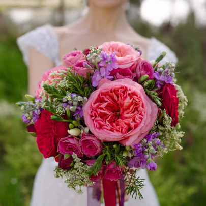 Букет Невесты "Розовый Пионовидный" фото