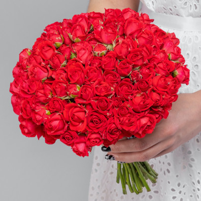 Букет невесты "Роза Кустовая Красная" фото