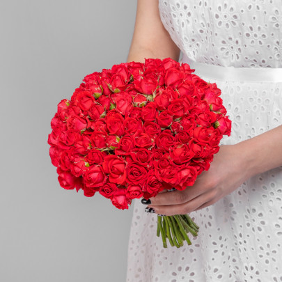 Букет невесты "Роза Кустовая Красная" фото изображение 2