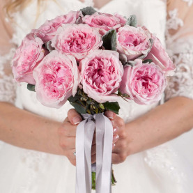 Букет невесты "Розовая Пионовидная Роза" фото