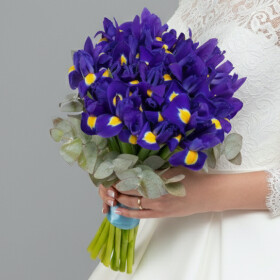 Букет невесты "Синие Ирисы" фото