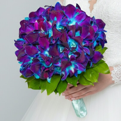 Букет невесты "Ярко Синий" фото