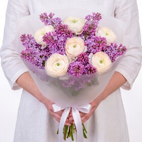 Букет "Ранункулюс Ханой и Сирень" фото