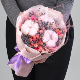 Букет "Розовая Полянка" сухоцветы фото